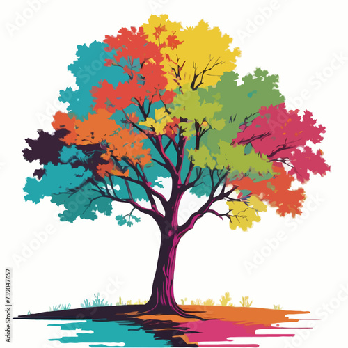 autumn tree with colorful leaves