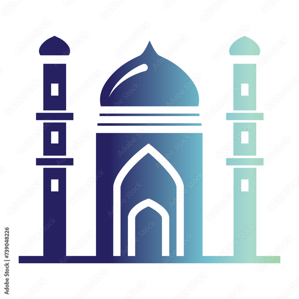 Ramadhan icon consept on flat gradient style. Mosque icon