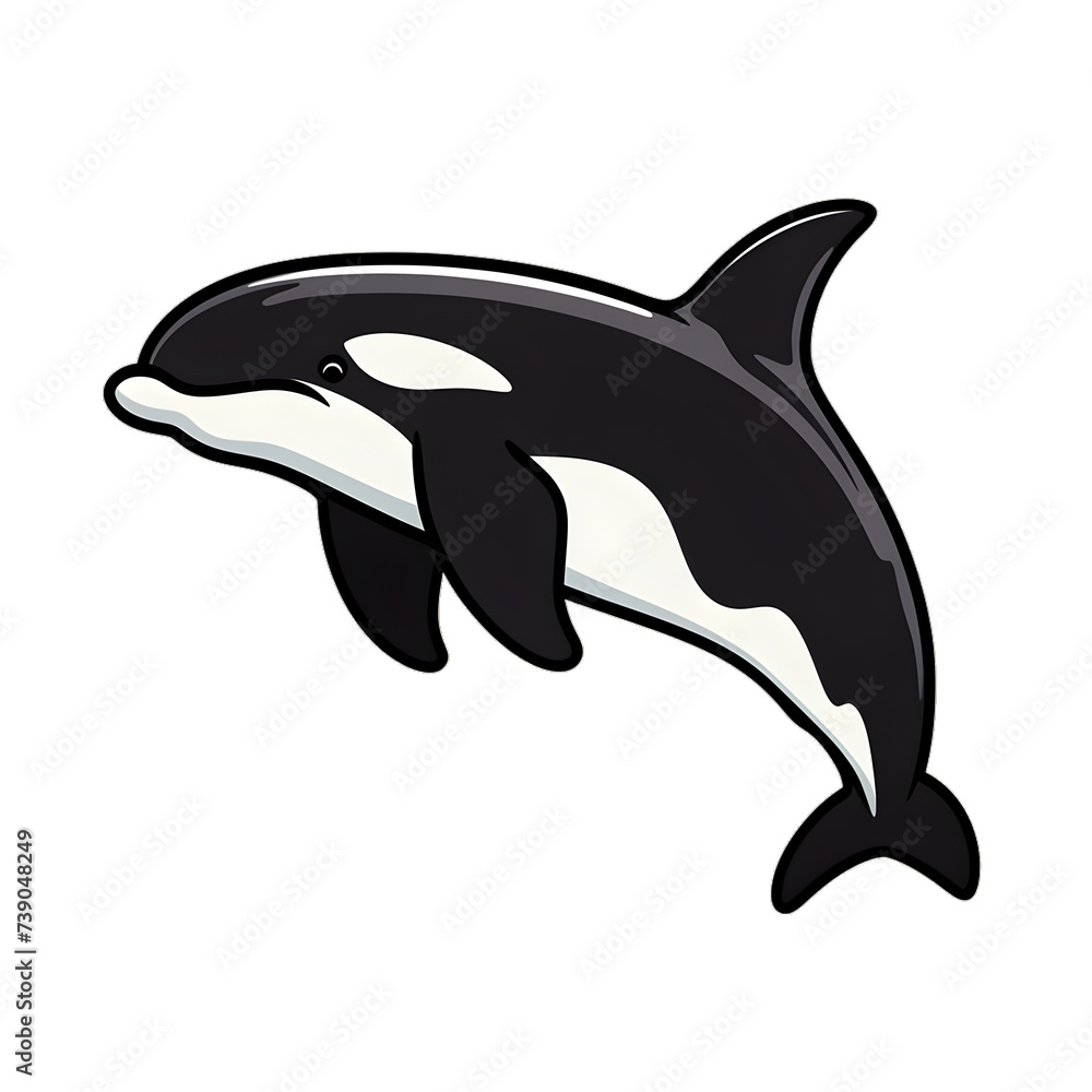 Cartoon Killer Whale Sticker Illustration Stock Illustration Adobe Stock