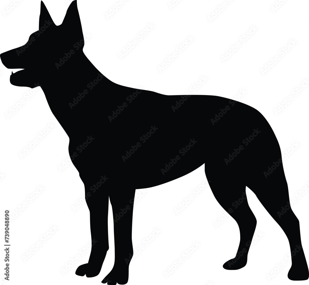 Dog full body silhouette illustration