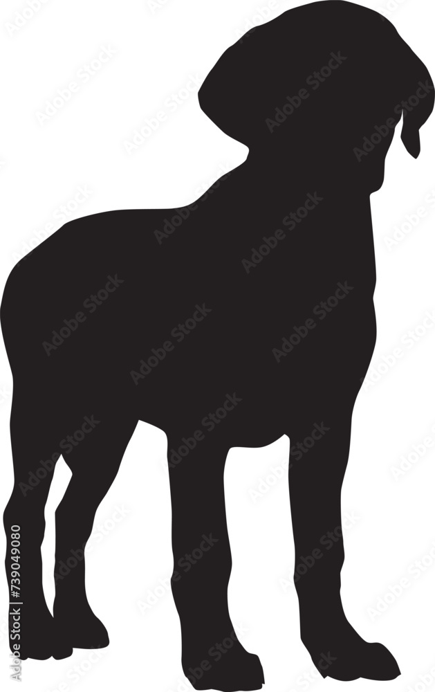 Obraz premium Dog full body silhouette illustration
