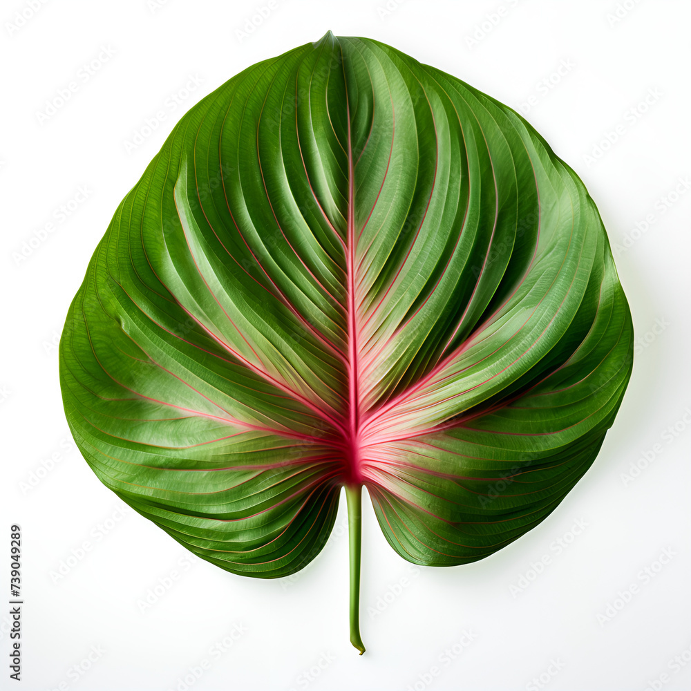pink lotus flower isolated, Caladium anthurium tropical leaves calathea banana leaf perilla leaf split leaf philodendron lily le - obrazy, fototapety, plakaty 