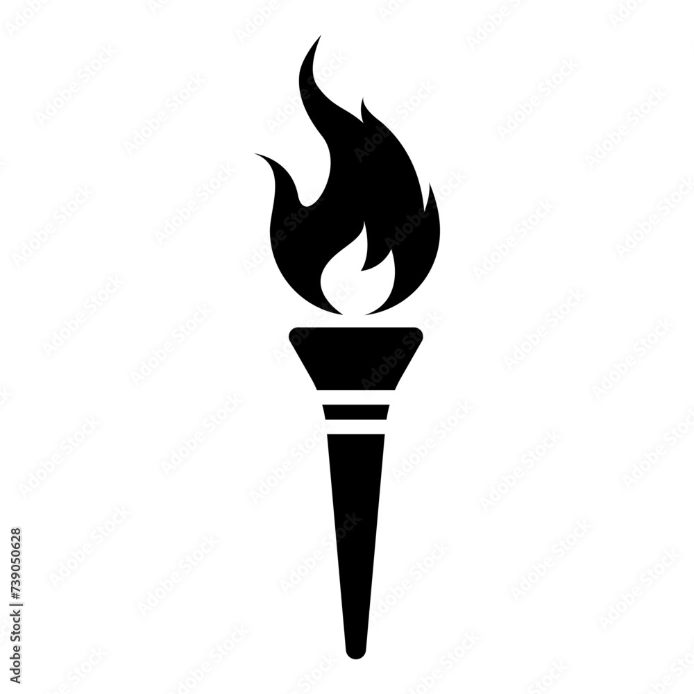 Torch icon isolated on white background Torch icon isolated on white background