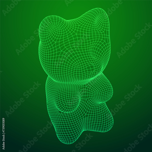 Gummy bear. Jelly fruit candy