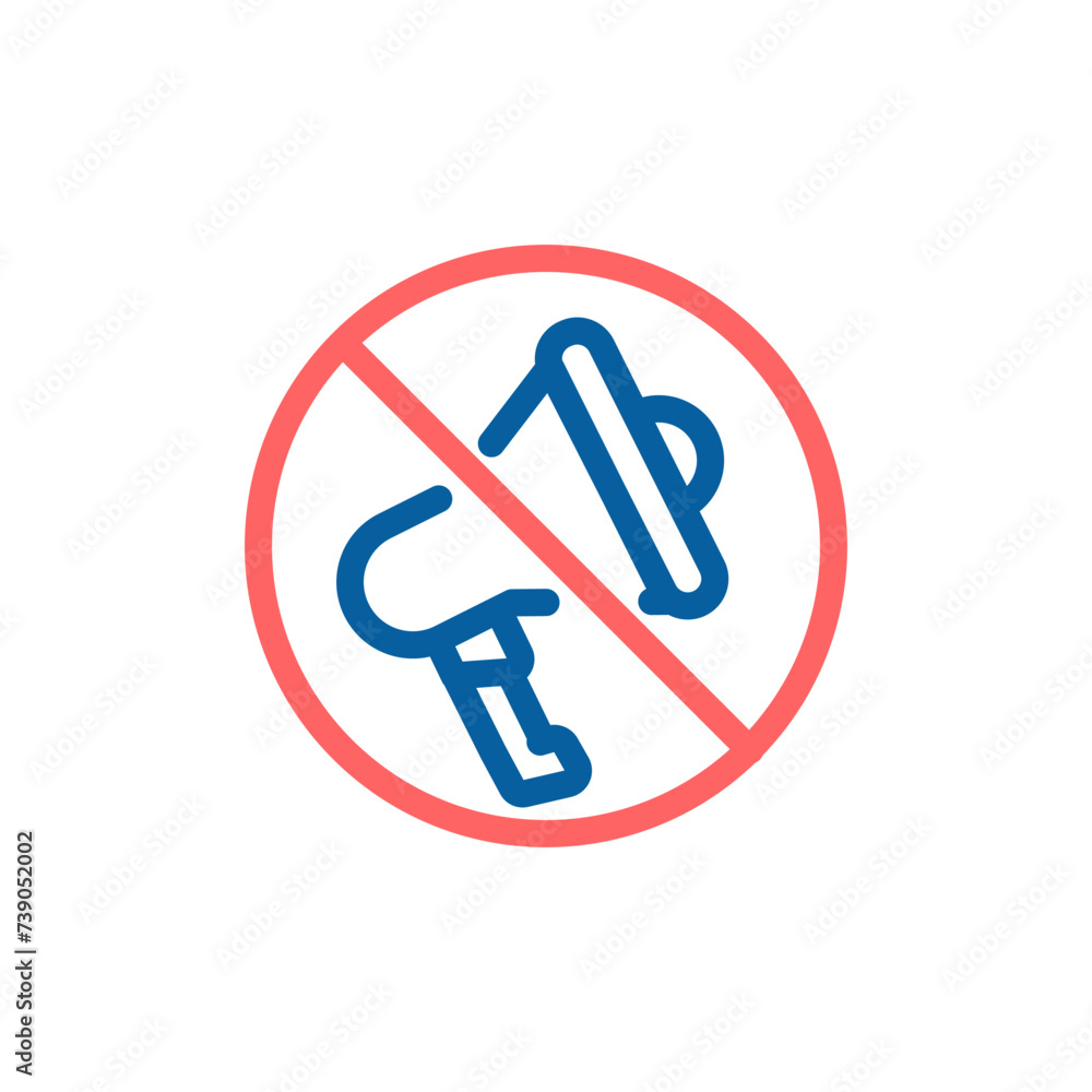 Prohibited Speech Vector Icon: Megaphone with Forbidden Sign, Thin Line Illustration for Censorship and Fake News Alert. Prohibited Speech Vector Icon: Megaphone with Forbidden Sign, Thin Line Illustration for Censorship and Fake News Alert.
