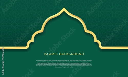abstract modern luxury islamic ornament background with border frame decoration
