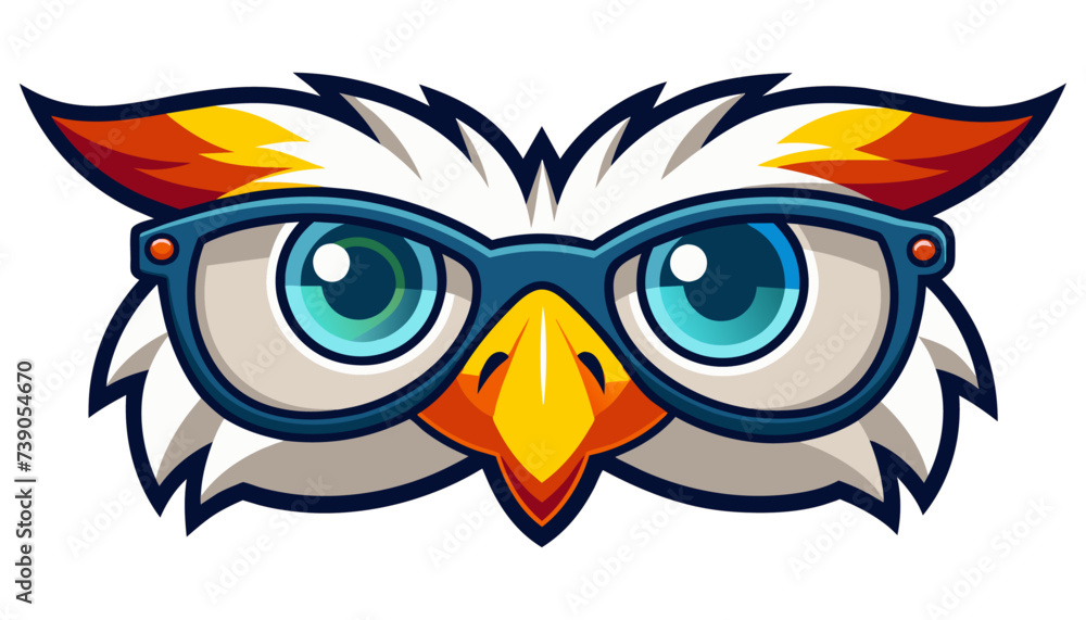 Bird eye glasses. funny bird's eye view