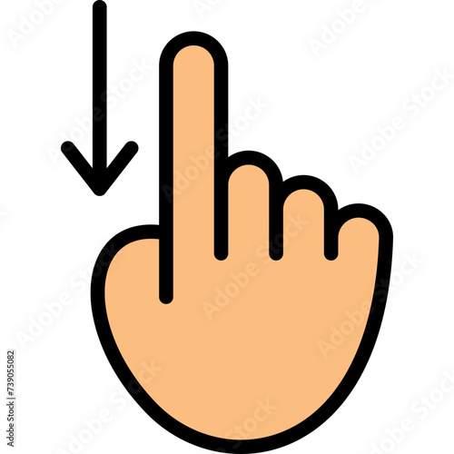 Swipe Down Icon
