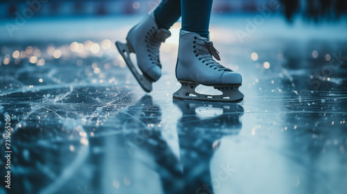 Ice skating hobby background concept