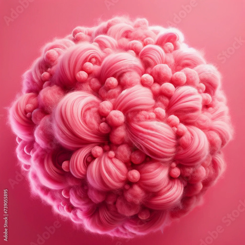 Pink Ball of Yarn on Pink Background