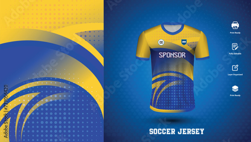 Vector soccer jersey design for sublimation or sports tshirt design for cricket football
