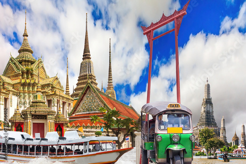 Collage of Bangkok tourist sites photo