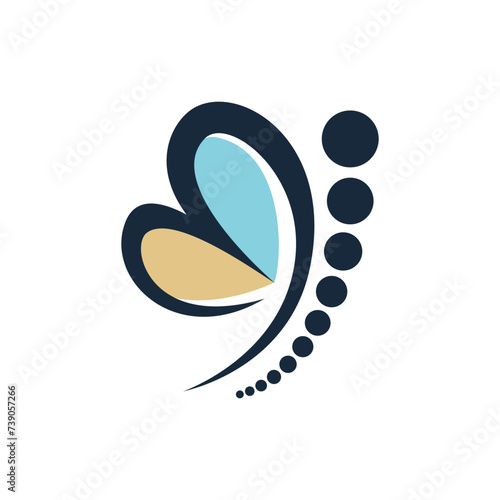 concept butterfly chiropractics logo design vector illustration