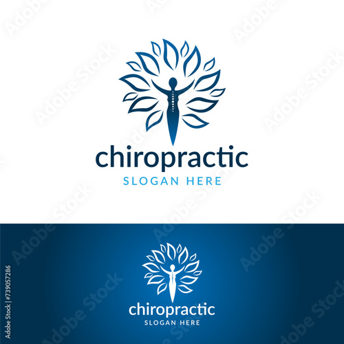 human chiropractics logo design vector illustration