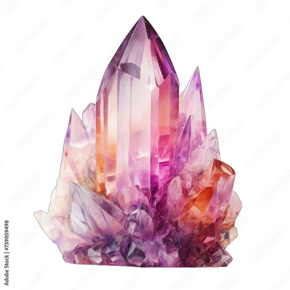 A cluster of colorful crystals, including red, blue, purple, and orange png / transparent A cluster of colorful crystals, including red, blue, purple, and orange png / transparent