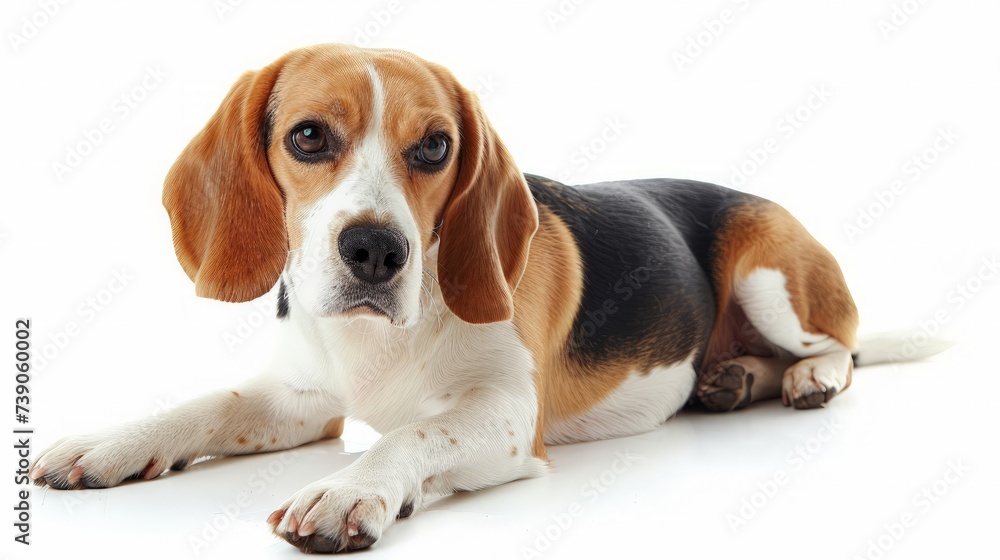 beautiful beagle dog isolated on white