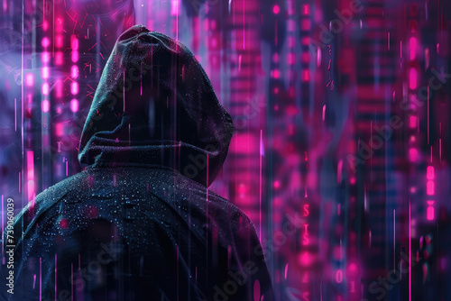 Computer hacker or Cyber attack concept background