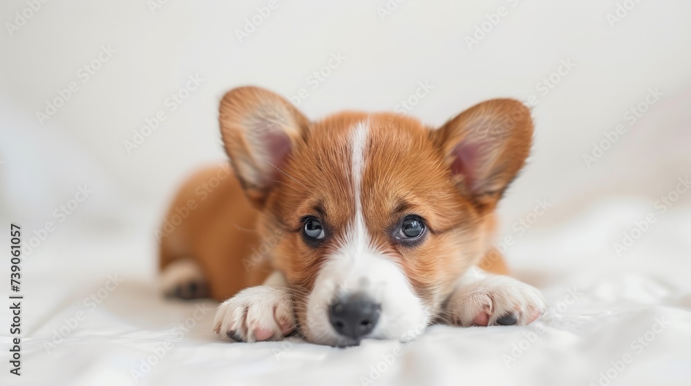 Cute Puppy Corgi Pembroke on a white background Cute Puppy Corgi Pembroke on a white background