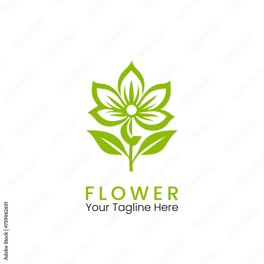 Flower logo template vector plant logo concept vector