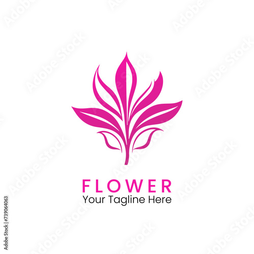 Flower logo template vector plant logo concept vector