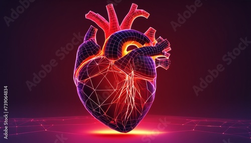  Vibrant 3D Heart, Symbolizing Life and Technology