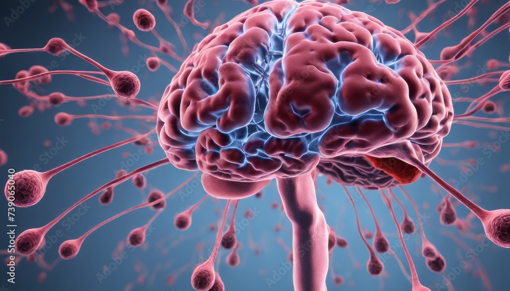 Obraz premium Neural network - A complex web of interconnected neurons