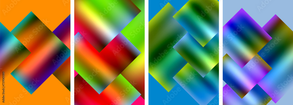 Colorful metal square abstract poster backgrounds Colorful metal square abstract poster backgrounds