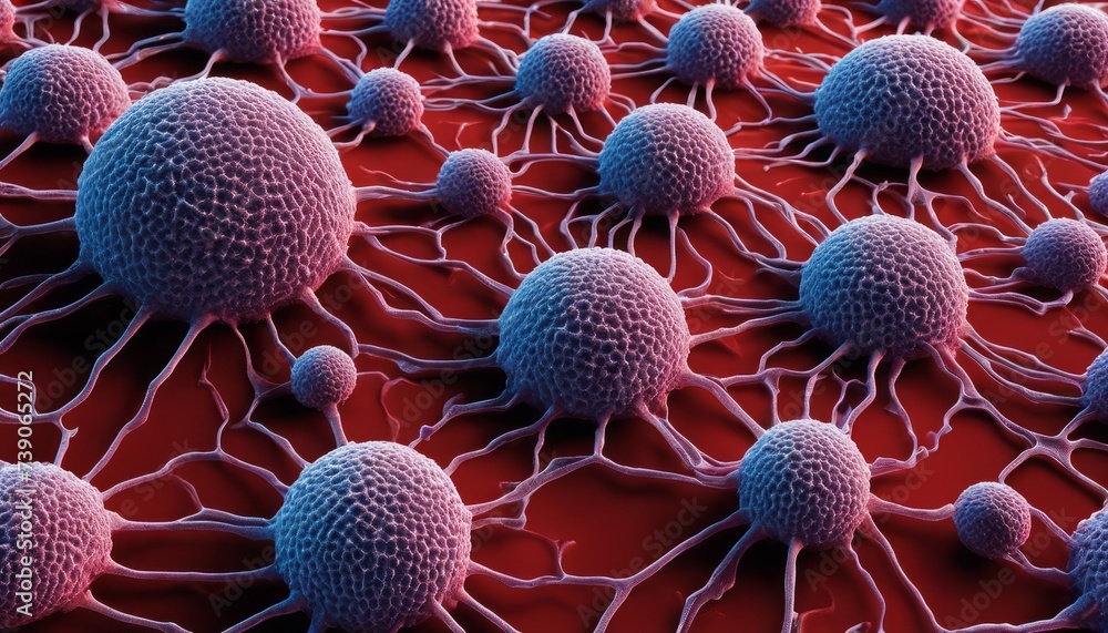 Microscopic view of a cell culture, showcasing the intricate network of cells and their connections Microscopic view of a cell culture, showcasing the intricate network of cells and their connections