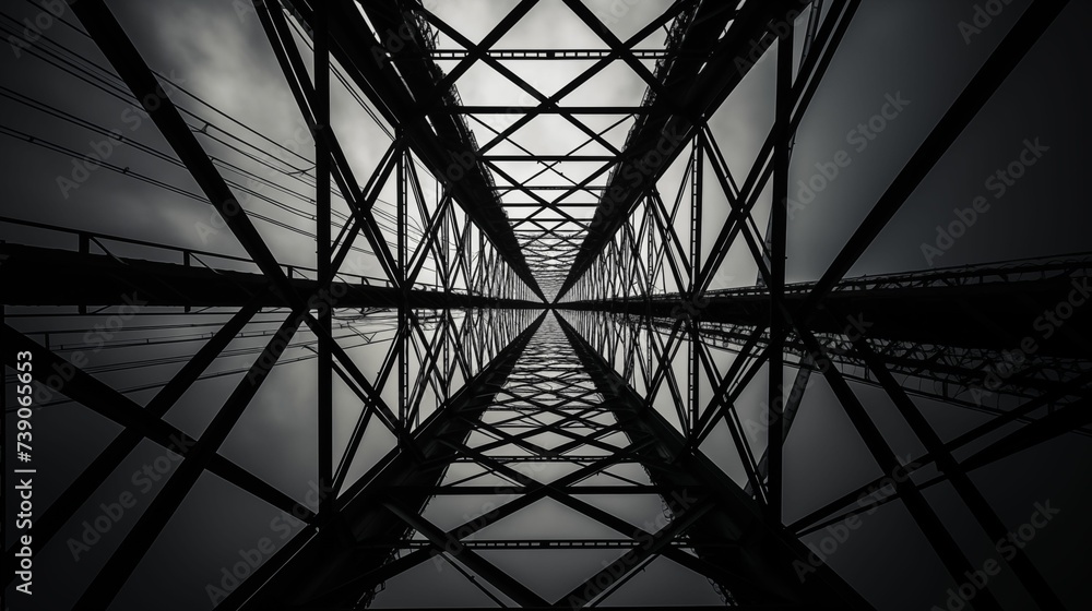 Fototapeta premium High pylon of a high-voltage transmission line.