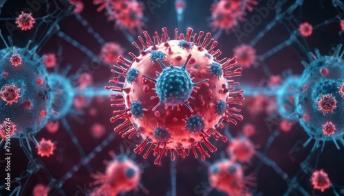  Viral Infection - A microscopic view of a virus in action