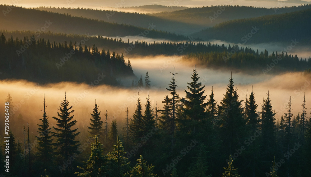 A spruce landscape zoom in on the dew kissed needles, each glistening in the soft light, while distant peaks fade into a dreamy mist and let the viewer feel the crispness of the air and the quiet anti A spruce landscape zoom in on the dew kissed needles, each glistening in the soft light, while distant peaks fade into a dreamy mist and let the viewer feel the crispness of the air and the quiet anti