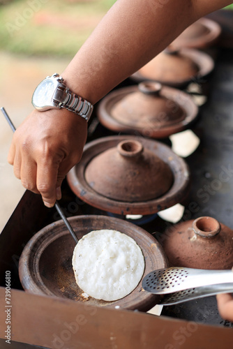 People Making Surabi Bandung Indonesian Traditional Pancakes