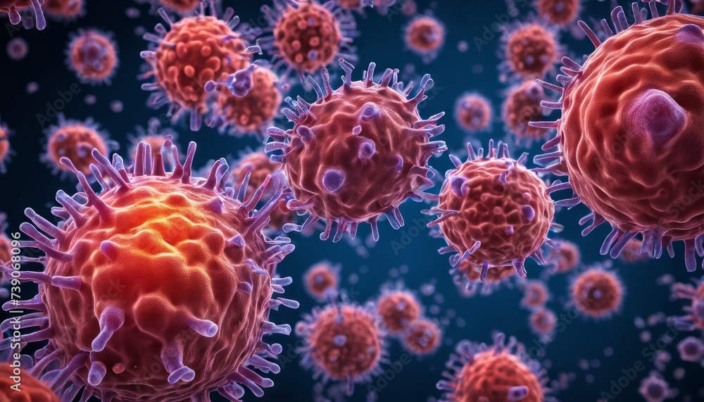 Microscopic view of cancer cells in a petri dish Microscopic view of cancer cells in a petri dish