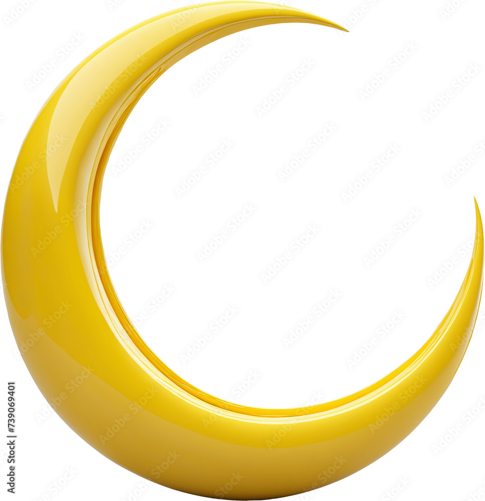 crescent moon shaped ornament isolated on transparent background.generative AI crescent moon shaped ornament isolated on transparent background.generative AI