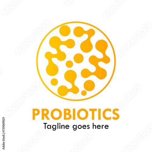 Probiotics logo design template illustration