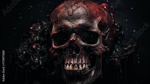 Image of dark bloody skull.