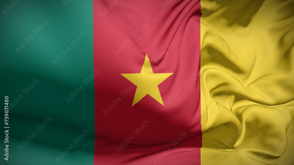 Close-up view of Cameroon National flag. Close-up view of Cameroon National flag.