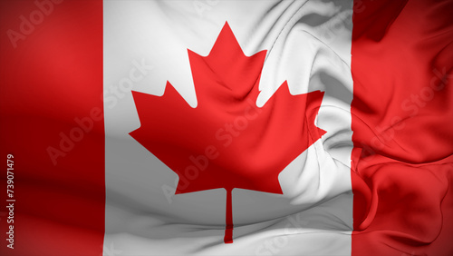 Close-up view of Canada National flag.