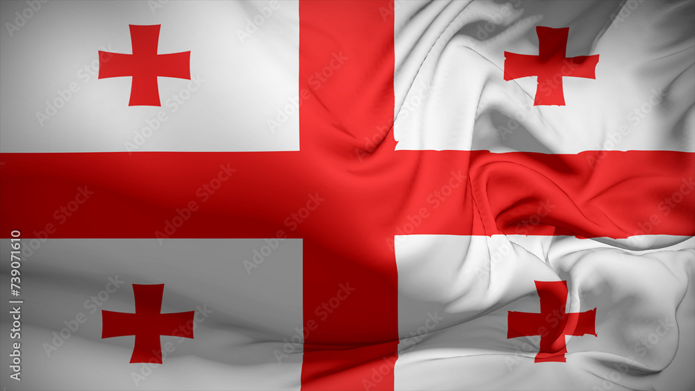 Close-up view of Georgia National flag.