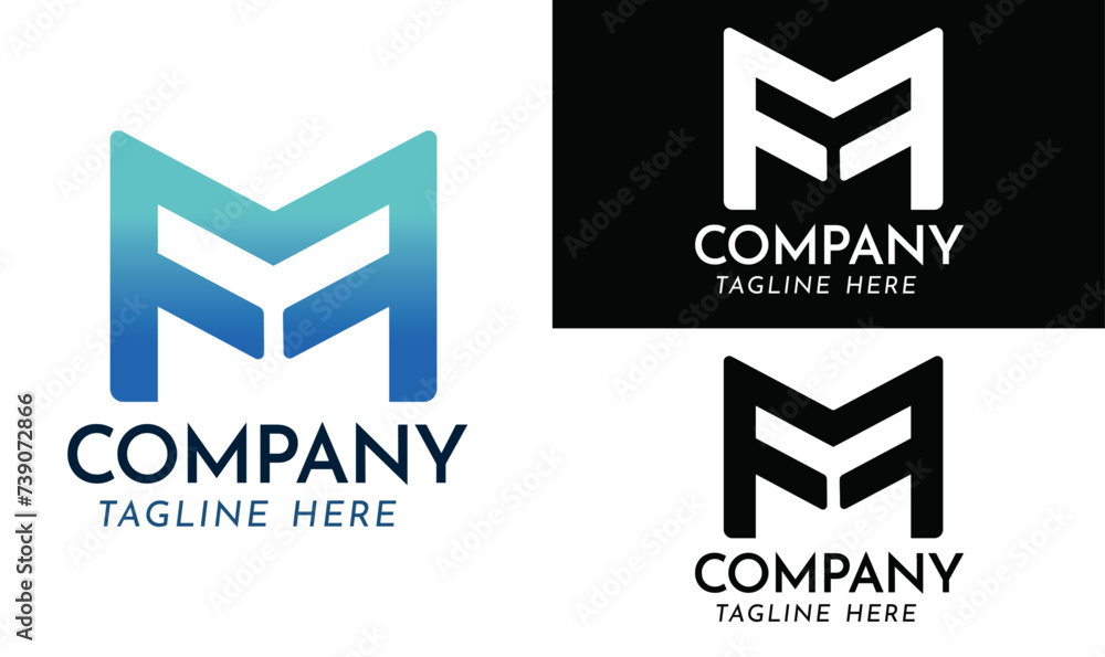 MF FM M F Letter logo alphabet monogram initial based icon design MF FM M F Letter logo alphabet monogram initial based icon design