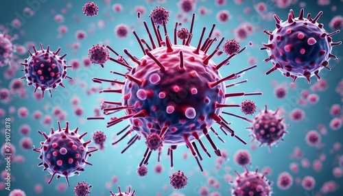 Viral Infection - A microscopic view of a virus spreading