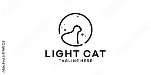 logo design combination of road with cat, logo design template symbol idea.