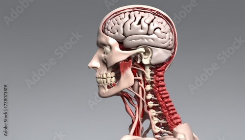  Anatomical 3D model of the human head and neck