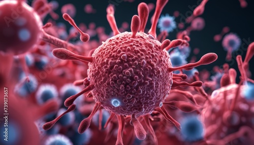  Viral particles in a microscopic view, illustrating the complexity of viral structure
