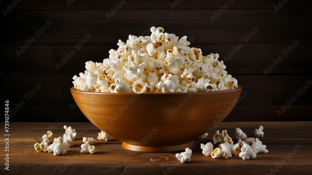 Image of popcorn in a bowl. Image of popcorn in a bowl.