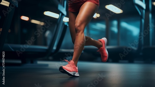 Image of powerful legs of an athlete in motion.