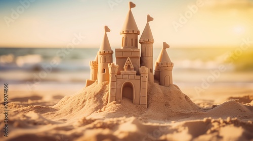 Image of sand castle on the beach. © kept