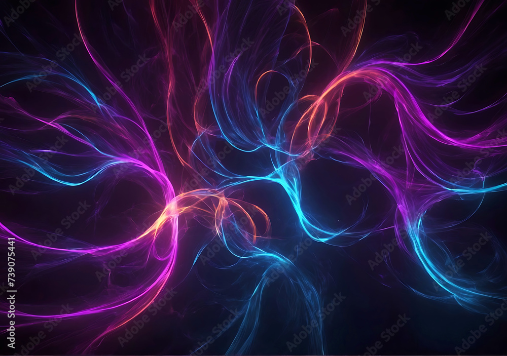 Neon lines shapes glow on dark background. abstract background Neon lines shapes glow on dark background. abstract background