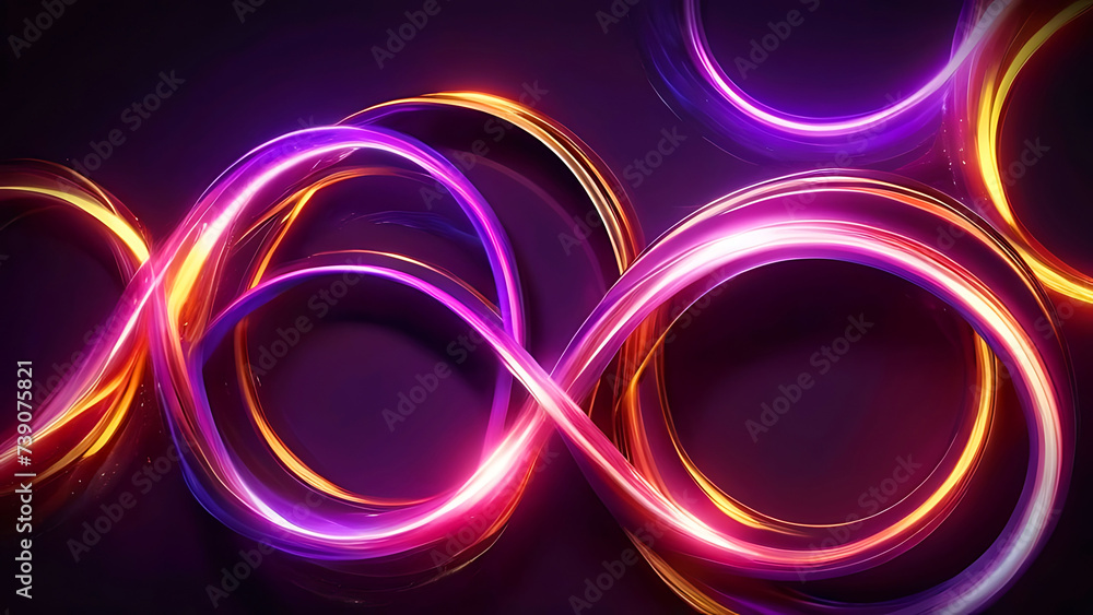Neon lines shapes glow on dark background. abstract background Neon lines shapes glow on dark background. abstract background