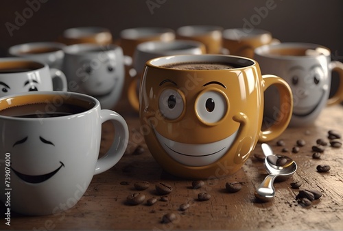 Crazy cup of coffee beans